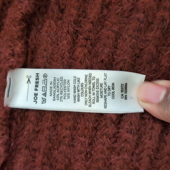 Joe Fresh| NWT Dark Rust Long Cardigan With Cuffs Acrylic Blend - Picture 7 of 10